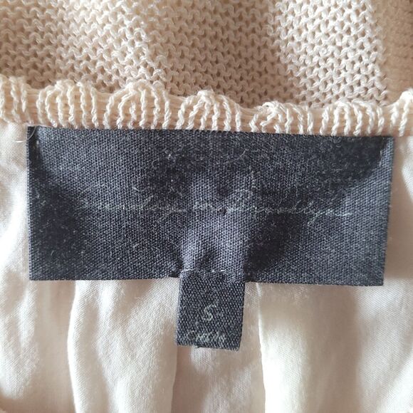 Anthropologie Sunday in Brooklyn Fiona Sweater Eyelet Layered Cream Womens small - Picture 6 of 13